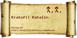 Kratofil Katalin névjegykártya